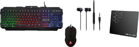 The G-Lab Combo Helium Gaming Combo - Keyboard, Mouse, Intra Headset, Mouse Pad - FR layout