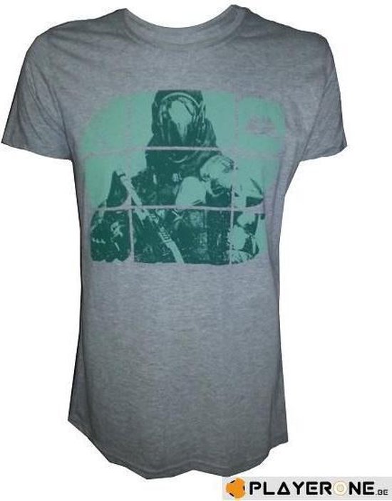 Destiny Grey Melange Green Print - Shirt - S - Windows