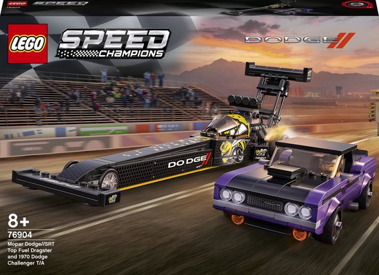 LEGO Speed Champions Mopar Dodge//SRT Top Fuel Dragster en 1970 Dodge Challenger T/A - 76904