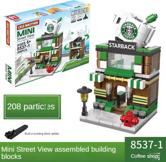 Huis Bouwstenen Mini City Store Street View ´Starback´ Kinderspeelgoed voor Jongens En Meisjes Leuk Geschenk Compatibel Met Lego (Building Blocks)