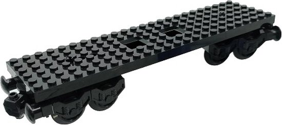 trein onderstel compatible met Lego treinen | 6x24 noppen past op Lego | zwart treinstel met magneetkoppeling, ook geschikt voor Lego treinbanen