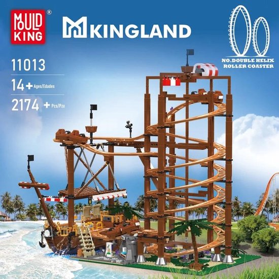 Mouldking 11013 - Achtbaan (RC) - Bouwset - lego compatibel - 2174 onderdelen - Bestuurbaar