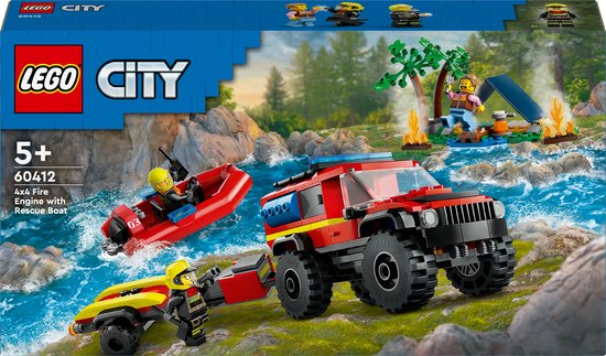 LEGO City 4x4 brandweerauto met reddingsboot - 60412