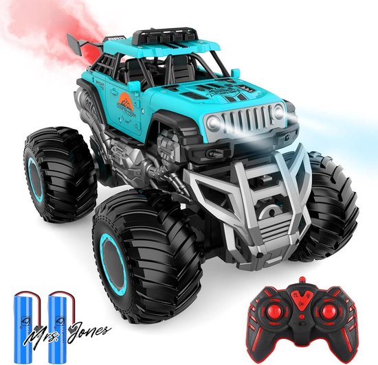 Mrs. Jones Op afstand bestuurde auto - Afstandsbediening Monster Truck 2.4GHz Alle Terrein RC Auto's - Afstandsbediening Auto met 2 Batterijen - Nevel RC Vrachtwagen voor Jongens 4-7 8-12 en Meisjes .