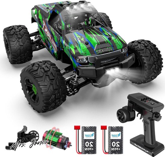 Mrs. Jones 1:14 RC auto borstelloze 75+ km/u offroad 4WD snelle met 7 lichten 2 accu's 24 GHz all-terrain afstandsbediening RC Car op afstand bestuurde auto vanaf 8 10 .