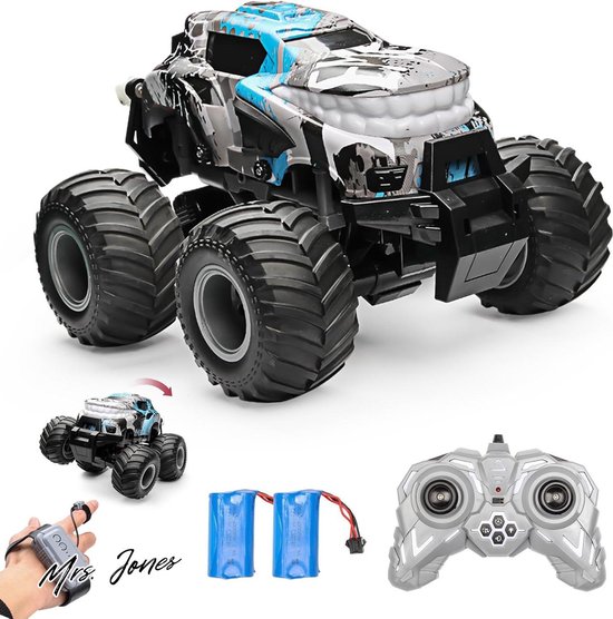 Mrs. Jones 1-16 RC auto monstertruck spuitnevel-verlichting-muziek-360° draaibare drift RC crawler voor kinderen van 3 4 5 6 7 8 9 jaar met gebarenafstandsbediening. .