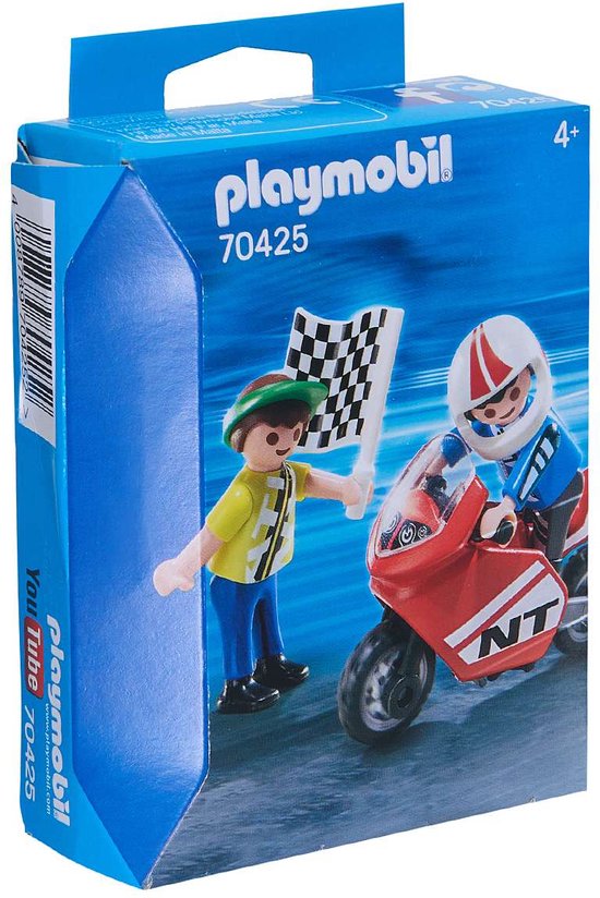 PLAYMOBIL® Jongens met racefiets | Race Motor | Motor Bike |Speelgoed - Speeltjes- Schoencadeau- Sinterklaas -Kerst - Cadeau Tip!