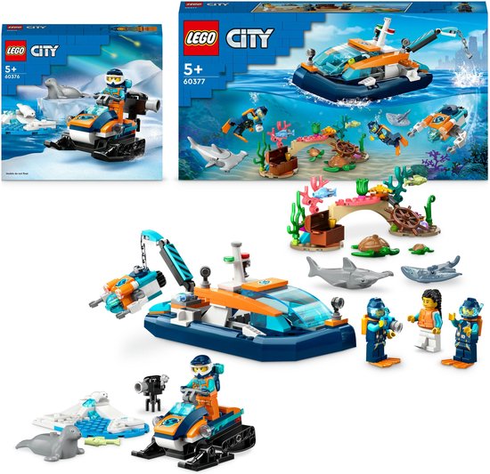 LEGO City Bundel: Sneeuwscooter voor poolonderzoek + Verkenningsduikboot Speelgoed - 66768