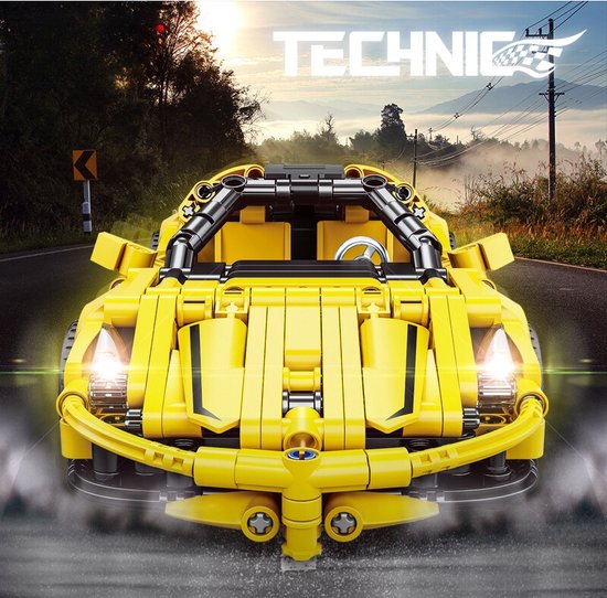 Technic Super Sportwagen - Race Auto Bouwset - Supersnelle Sportwagen Bouwpakket - 3D Puzzel Speelgoed - Compatibel met Lego Bouwstenen - Creatieve Constructieset - 391 Stuks