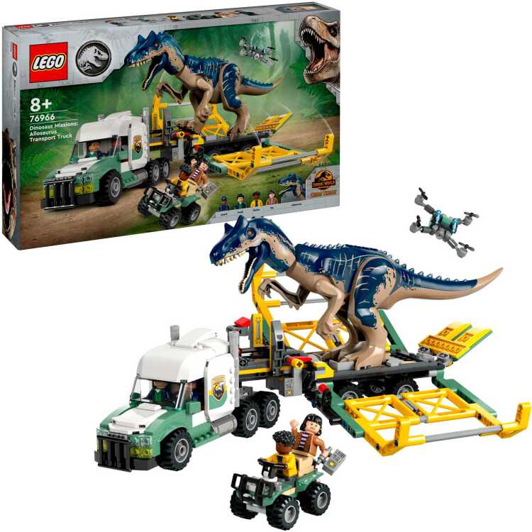 LEGO Jurassic World - Dinosaurusmissies: Allosaurus transporttruck constructiespeelgoed 76966