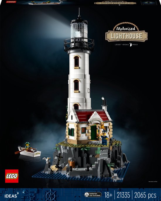 LEGO Ideas Gemotoriseerde vuurtoren met Lichtjes, Modelbouwset voor Volwassenen - 21335