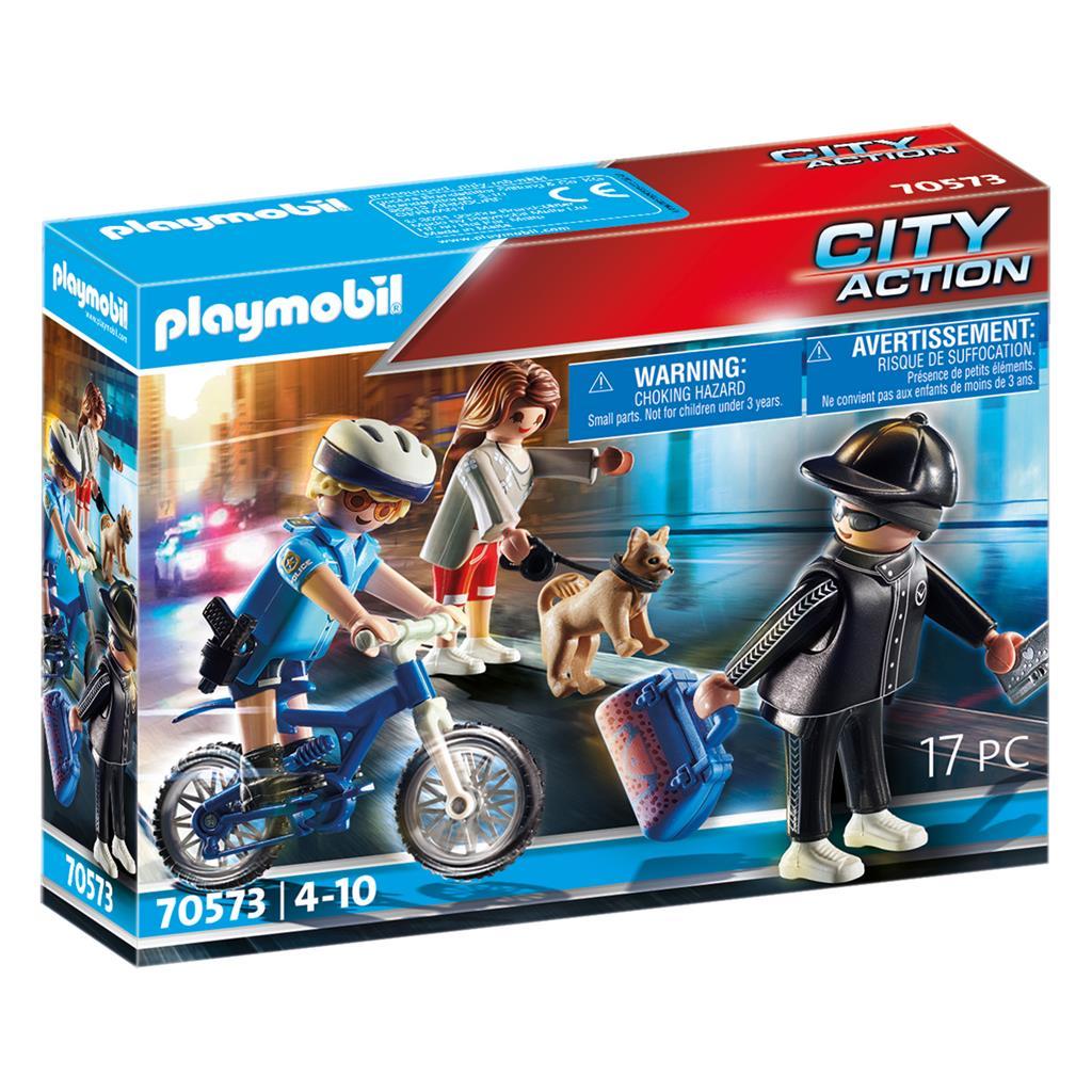 PlaymobilÂ® City Action 70573 politiefiets achtervolging van de zakkenroller