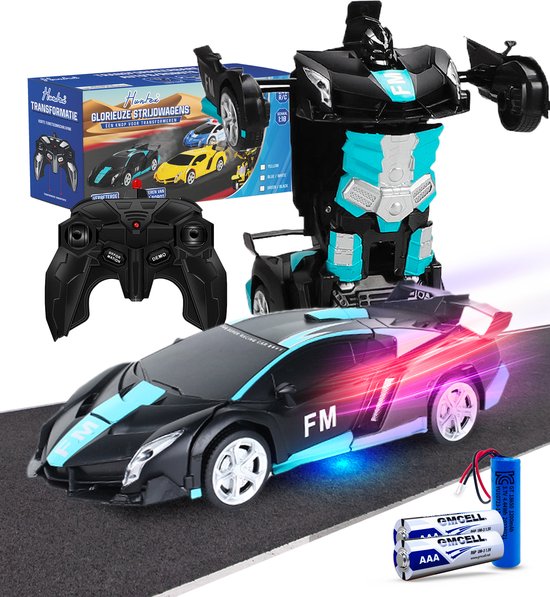 Huntex RC Transformerende Auto/Robot - Lamborghini FM - Zwart/Groen