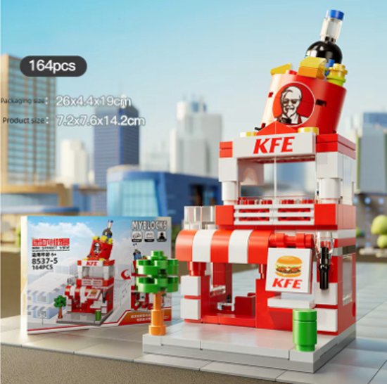 KFE Huis Bouwstenen Mini City Store Street View ´KFE´ Kinderspeelgoed voor Jongens En Meisjes Leuk Geschenk Compatibel Met Lego (Building Blocks)