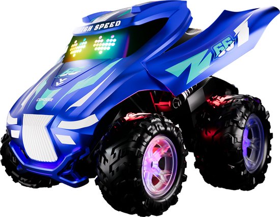 Lopende en dansende Rc-auto - Rc-auto met kleurrijke lichtspray - muzikale Rc-auto - stunt Rc-auto - Blauw