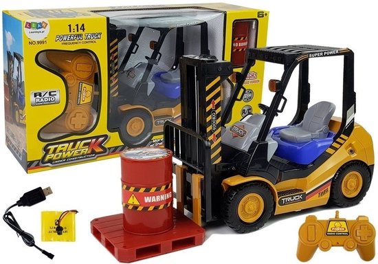 RC auto - heftruck - 37x12,5x28 cm - geel