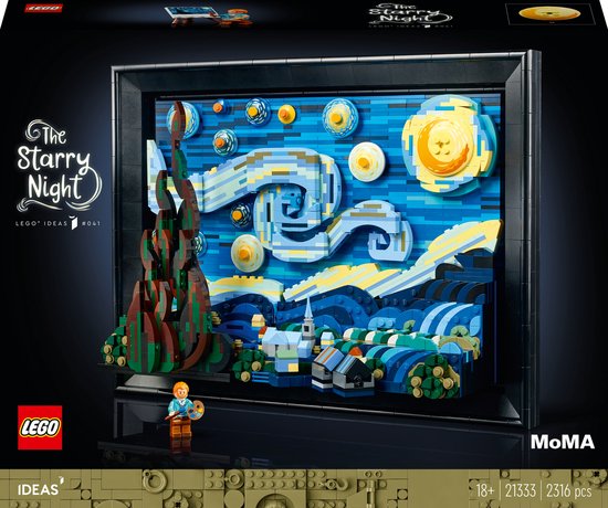 LEGO Ideas Vincent van Gogh - De sterrennacht Decoratie Set voor Volwassenen - 21333