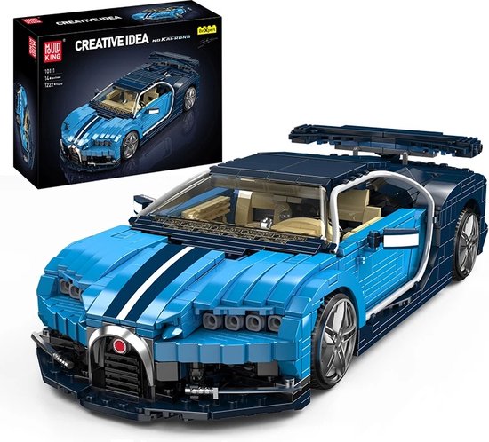 Comnox - Mould King - Technische Sportwagen Bouwset - 1222 Stuks - Blauw Supercar Model - LEGO Compatible - Ideaal voor Autoliefhebbers