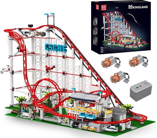 Comnox - Technische Achtbaan Bouwset - 3646 Stuks - Gemotoriseerde Rollercoaster - Compatibel met LEGO - Speelgoed voor Fans van Pretparkmodellen