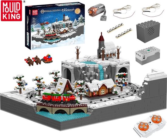 Comnox - Mould King - Kersttrein Wonderland - Gemotoriseerd Bouwpakket - 4234 Stenen - Remote Control Christmas Train Set - Speelgoed voor Kerstliefhebbers en Kinderen - LEGO Compatible