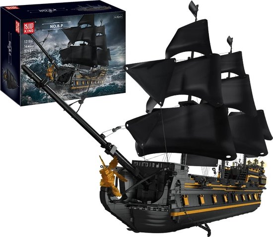 Comnox - Mould King - Zwarte Parel Piratenschip - 5266 Stuks - Bouwstenen Zeilboot Model - Black Pearl Building Blocks Set - LEGO Compatible