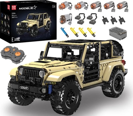 Comnox - Mould King - Off-Road Wrangler SUV Bouwset - 3621 Stuks - RC Modelauto met Pneumatische Accessoires - LEGO Compatible