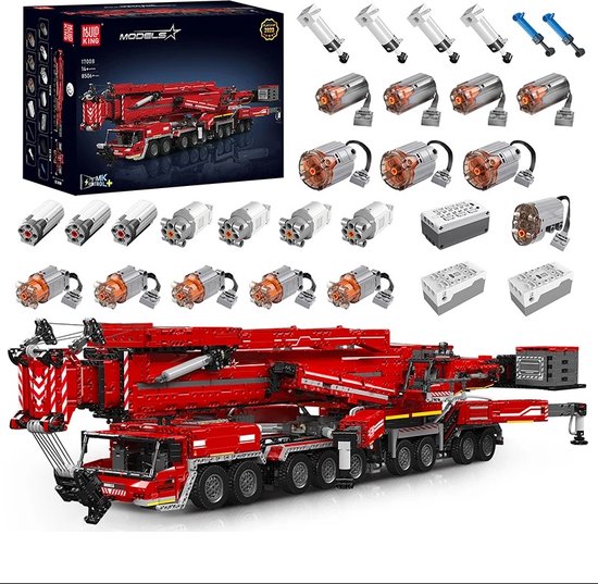 Comnox - Mould King - LTM 11200 Kraan Vrachtwagen Bouwset - 8506 Stuks - Compatibel met LEGO - Technisch Speelgoed - Rood