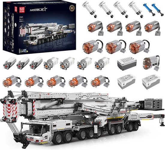 Comnox - Mould King - LTM 11200 Kraan Vrachtwagen Bouwset - 8506 Stuks - Compatibel met LEGO - Technisch Speelgoed - Wit