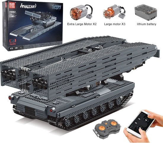 Comnox - Mould King - Technische Militaire Tank Bouwset - 2388 Stukjes - LEGO Compatible - Met Afstandsbediening