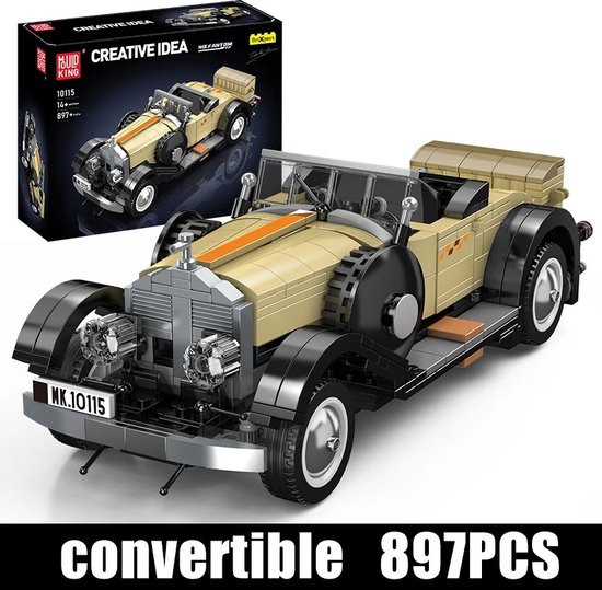 Technisch Autospeelgoed - Fantom Vintage Auto - Bouwsteen Assemblage - 897 Stuks - Compatibel Met Lego