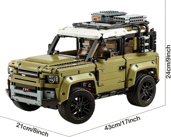 By Barkhuis Bouwblokken - Technische Bouwstenen - Landrover Defender - Geschikt voor Lego - 2573pcs - Leeftijd: 14+