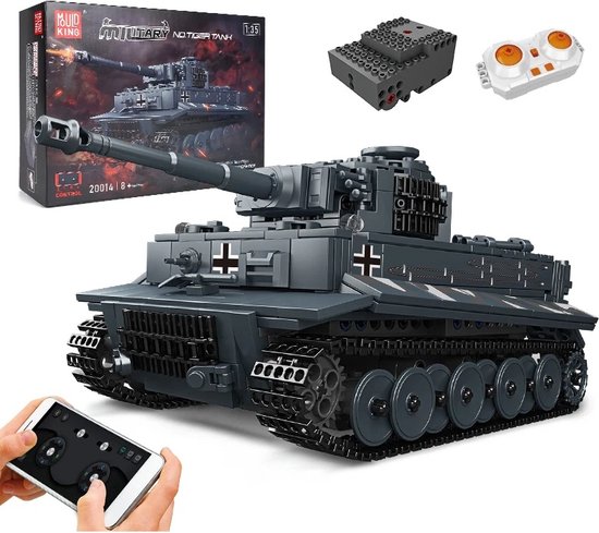 Comnox - Mould King - Tiger I Tank Bouwset - RC - 800+ Stukjes - LEGO Compatible