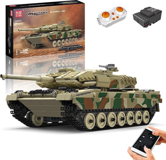 Comnox - Mould King - Leopard 2 Tank Bouwset - RC - 1508 Stukjes - LEGO Compatible