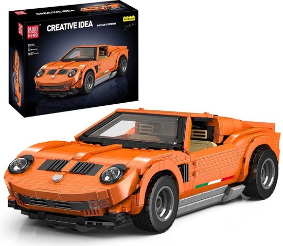 EliteNest® - Vorm Koning 10116 - Technisch Autospeelgoed - Oranje Mura Sportraceauto - Compatibel met Lego - Gedetailleerd Ontwerp - Hoogwaardig ABS kunststof