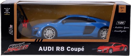 Radiografisch bestuurbare auto audi 1:24 r8 coupé blauw.