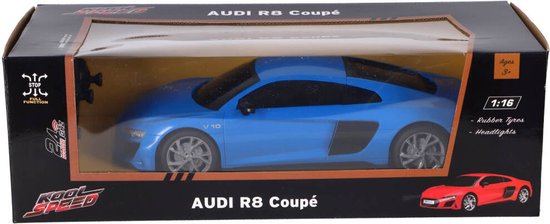 Radiografisch bestuurbare auto audi 1:16 2.4g r8 coupé blauw.