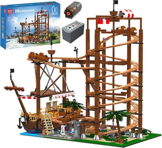 Comnox - Mould King - Dubbele Helix Achtbaan - 2174 Stukjes - LEGO Compatible - Met Piratenschip