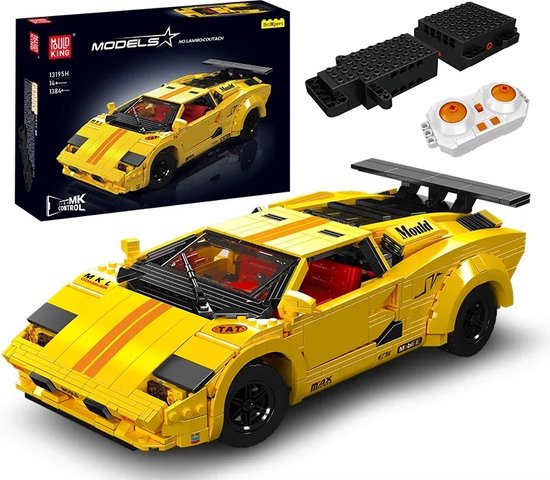 Comnox - Mould King Lamborghini Countach Bouwset - 1384 Stukjes - LEGO Compatible - Iconisch Technisch Speelgoed - Geel