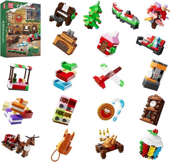 Comnox - Mould King - Kerst Countdown Kalender - 694 Stukjes - LEGO Compatible - Kerstcadeau - Groen