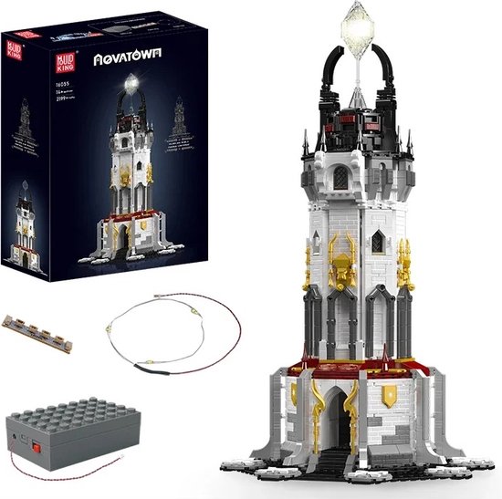 Comnox - Mould King - Middeleeuwse Vuurtoren Bouwset - 2199 Stukjes - LEGO Compatible - Met Verlichting