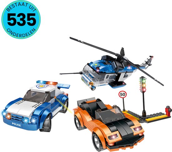 Politie Speelgoed Set Geschikt Voor LEGO - Vanaf 6 Jaar - 535 Bouwstenen - SWAT - Politieauto - Politiehelikopter - Bouwset - STEM Speelgoed - Bouwsets - Bouwspeelgoed - Inclusief Handleiding