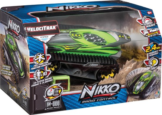 NIKKO RC Auto VelociTrax, Bestuurbare Auto - Offroad Rupsvoertuig tot 14 km/h, Spint 360 Graden en Coole Stunts, Voertuig voor Kinderen vanaf 6 Jaar - ca. 29 cm, Groen