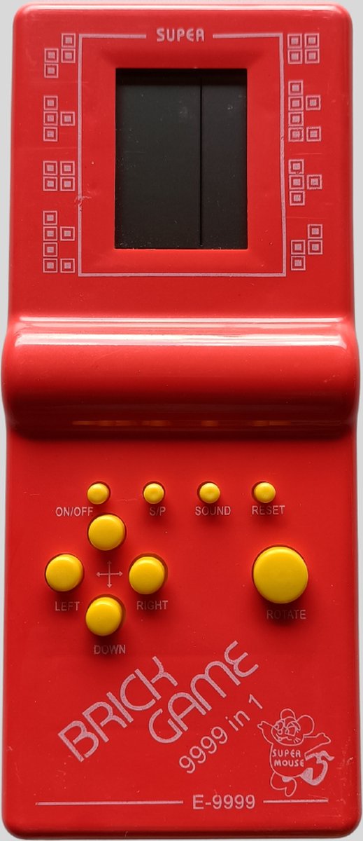 Brickgame Handheld Spelcomputer - Classic game - Retro spel - Blokken - 9999 Games - Rood