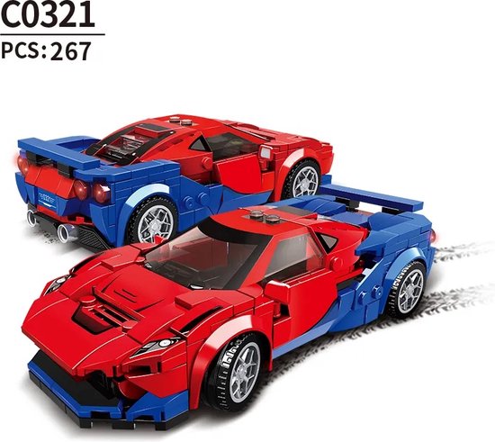 Race Car - Race Auto Bouwset - Technic Model - Creatieve 3D Puzzel - Educatief Speelgoed - Bouwblokken Set - Compatibel met LEGO - Rood - 267 Stuks