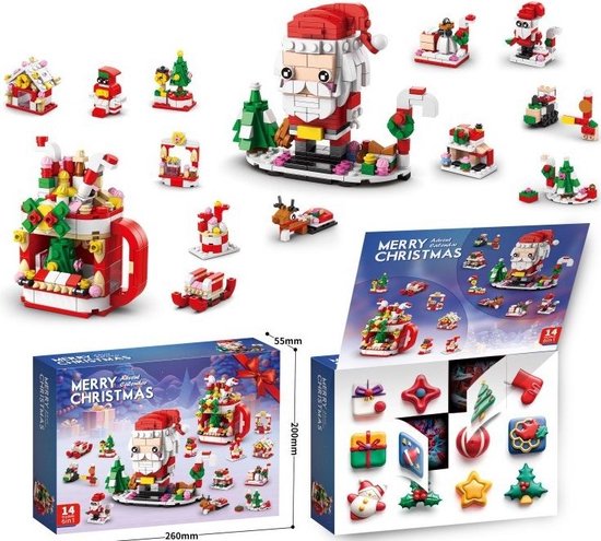 Kerst Adventskalender Bouwstenen/lego - Kerstmis Bouwset