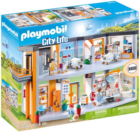 PLAYMOBIL City Life Groot ziekenhuis met inrichting - 70190