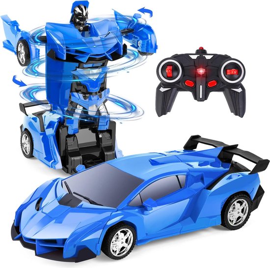 PolkaHome Transform Afstandsbediening Auto Speelgoed voor Kinderen Jongens, 2 in 1 Transformator RC Auto Vervorming Robot Speelgoed voor 3 4 5 6 7 8 9 10 Jaar Oud Jongens Verjaardag Cadeaus