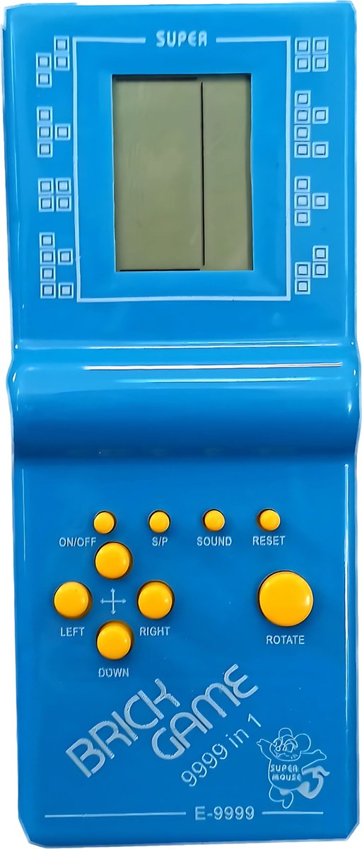 JustValue Handheld Spelcomputer Blauw - Retro Spelcomputer - Spelcomputer Voor Kinderen - Spelcomputer Met Spelletjes - Classic game - Retro spel - Retro Game Stick - Blokken