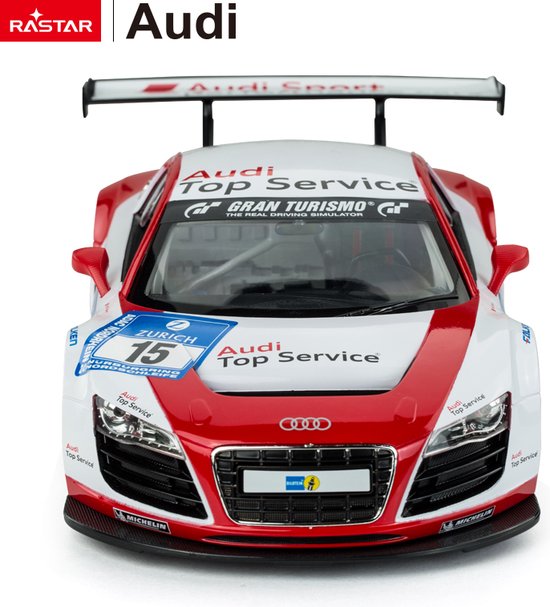 Rastar Auto Rc Audi R8 Junior 30 Cm Wit/rood 2-delig