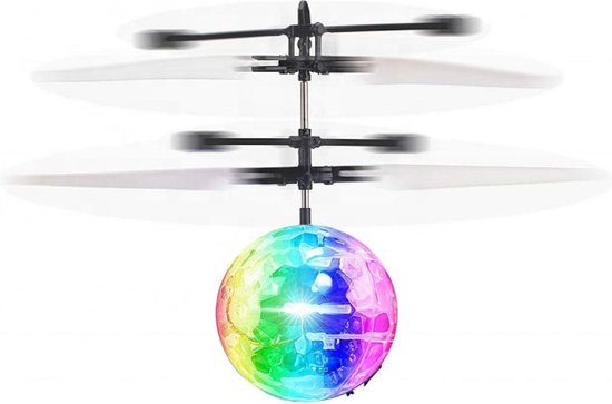 Handbestuurbare vliegende HELI BAL drone met DISCO LED verlichting